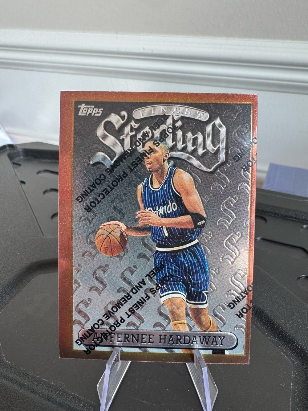 1996 Anfernee Hardaway Topps Finest Sterling Card with protective seal. #magic